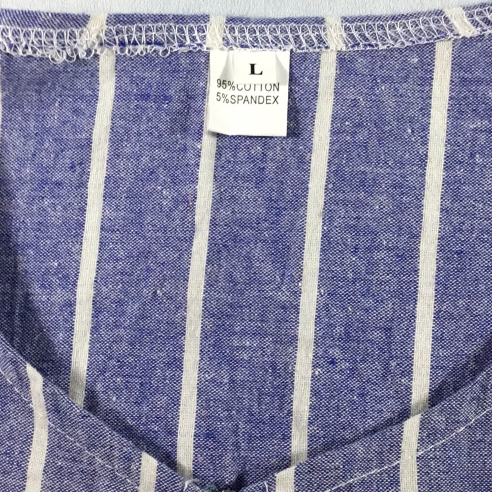 Coastal chic Size M Jumpsuit blue and white Striped Cottagecore Cropped - Picture 6 of 12